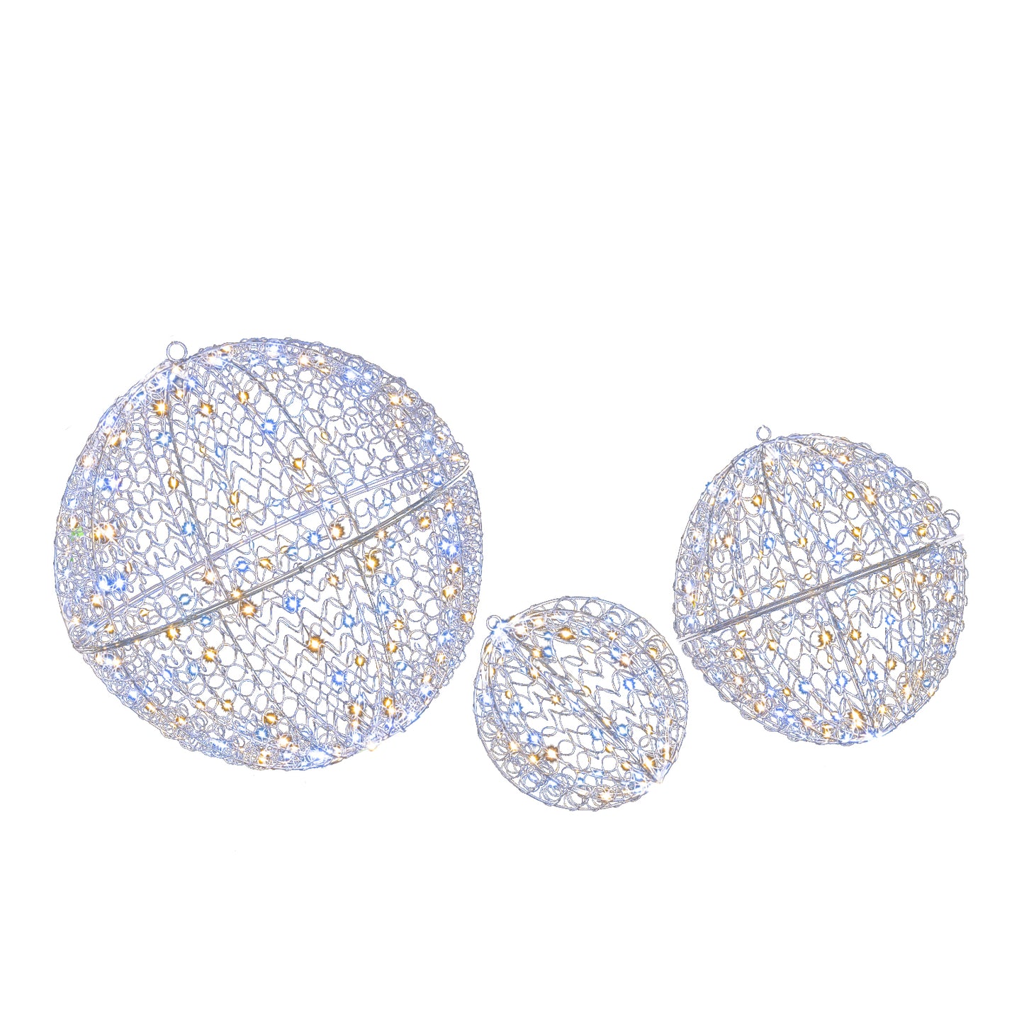 3 Pcs Large Christmas Balls, Metal Sphere Lights, 435 LEDs Christmas Decor & Accessories at Gallery Canada