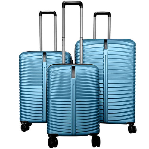 3-Piece 20/24/28 Inch Lightweight Hardside Luggage Set with 8-Spinner Wheels, Blue
