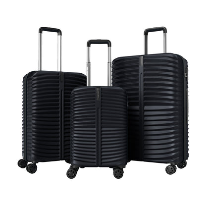 3-Piece 20/24/28 Inch Lightweight Hardside Luggage Set with 8-Spinner Wheels, Black Kids Luggage Black at Gallery Canada
