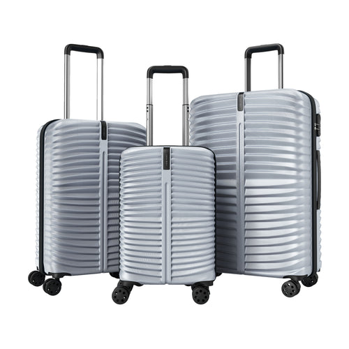 3-Piece 20/24/28 Inch Lightweight Hardside Luggage Set with 8-Spinner Wheels, Gray
