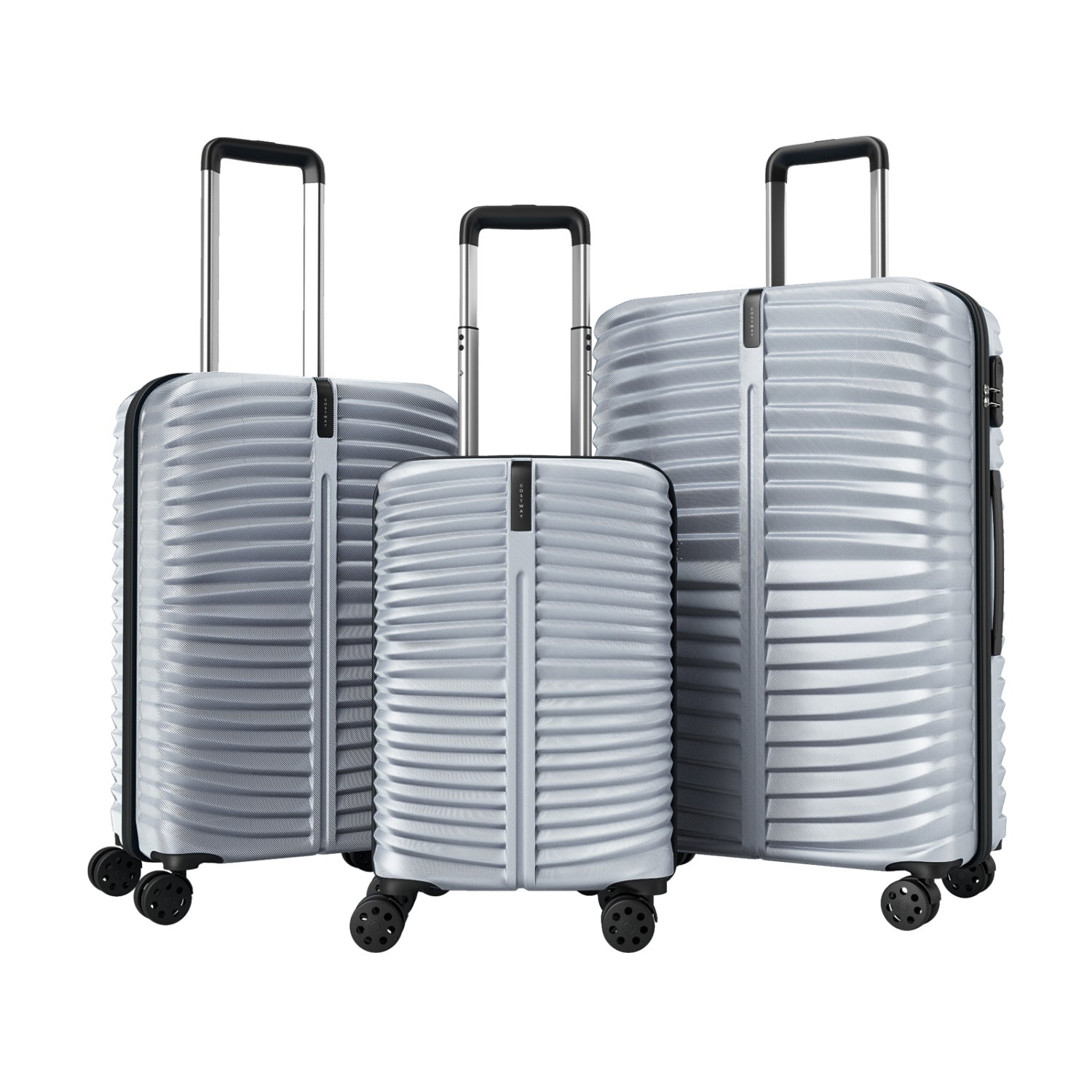 3-Piece 20/24/28 Inch Lightweight Hardside Luggage Set with 8-Spinner Wheels, Gray Kids Luggage at Gallery Canada