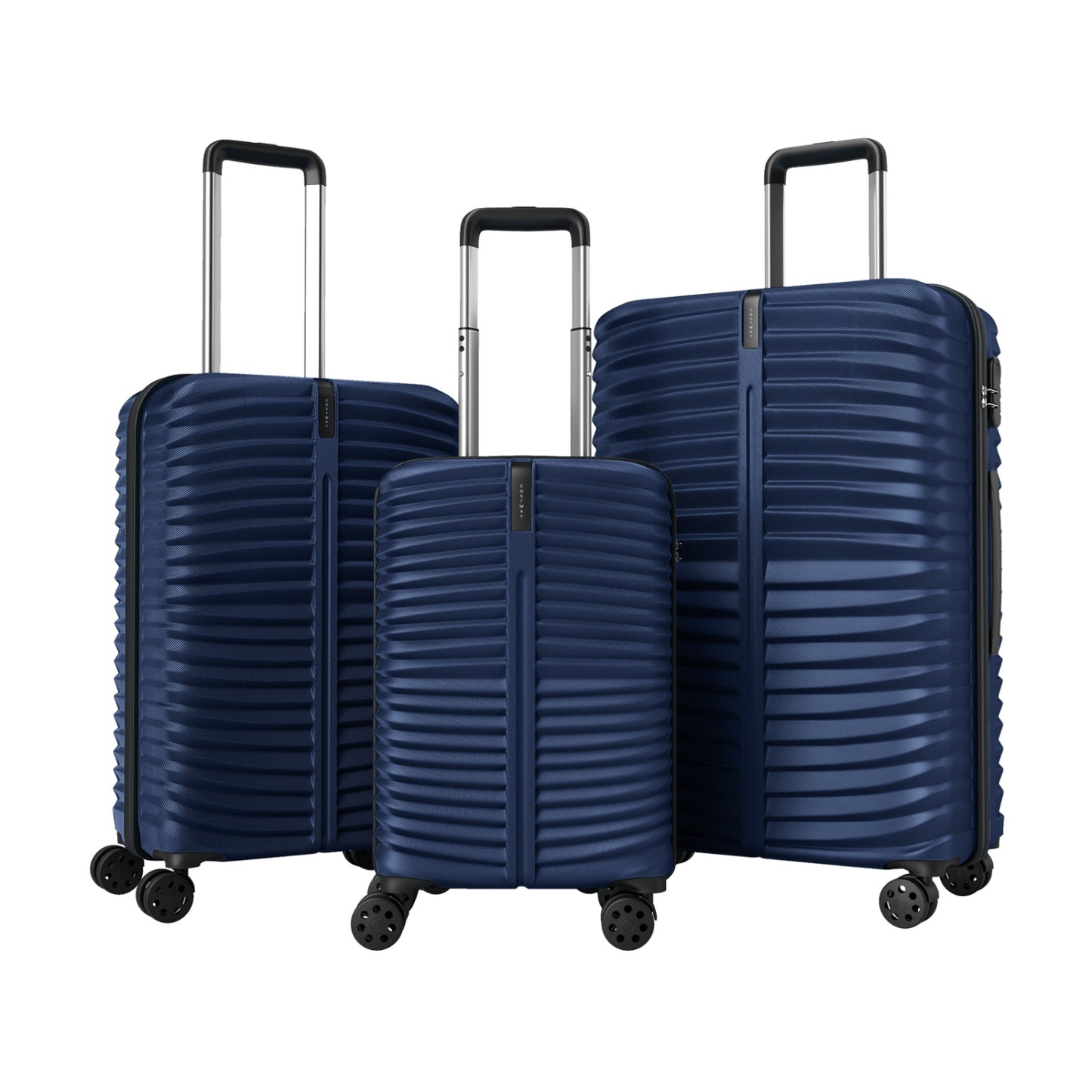 3-Piece 20/24/28 Inch Lightweight Hardside Luggage Set with 8-Spinner Wheels, Navy Kids Luggage Navy at Gallery Canada