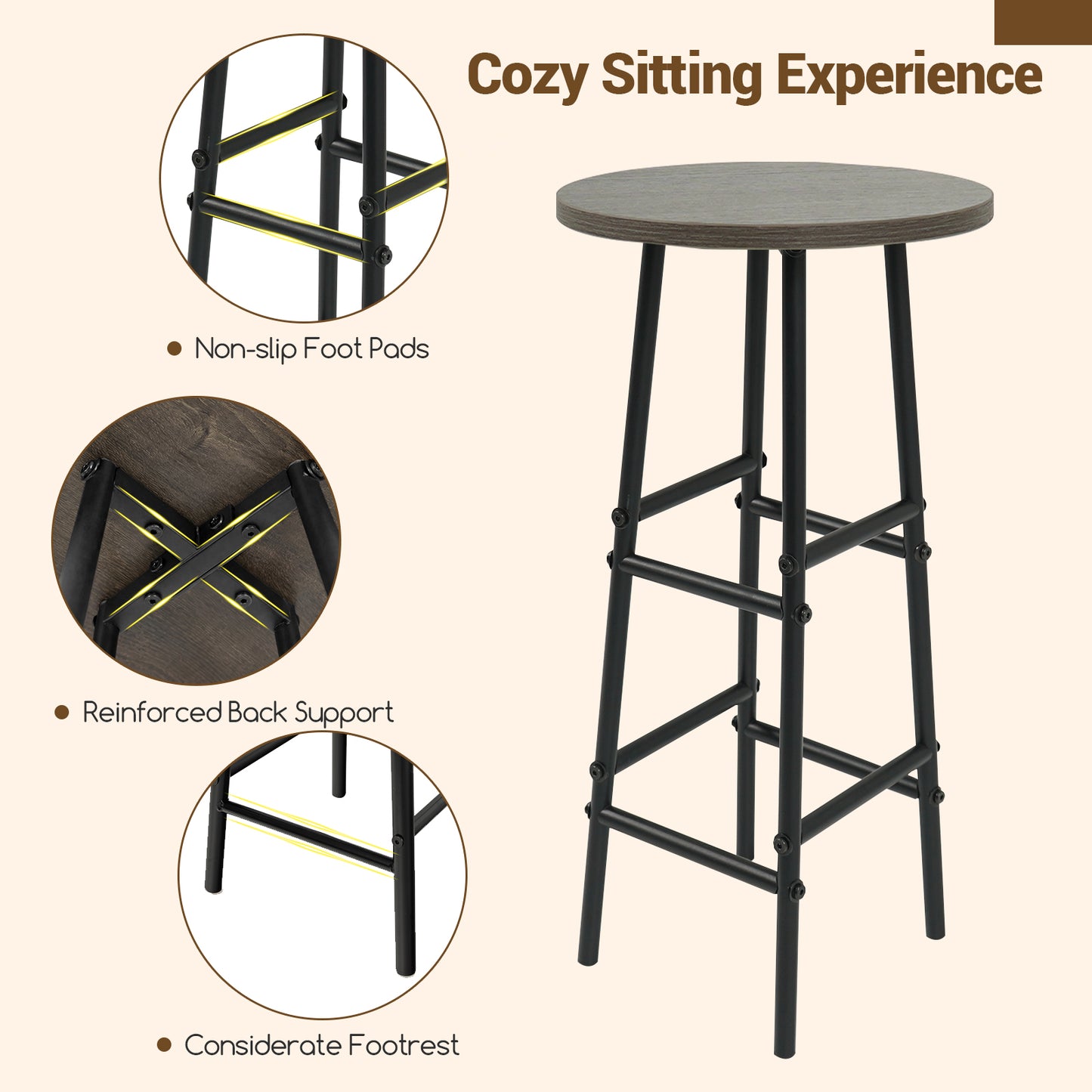 3 Piece Bar Table And Chairs Set, 6-Bottle Wine Rack, Oak Dining Room Sets at Gallery Canada