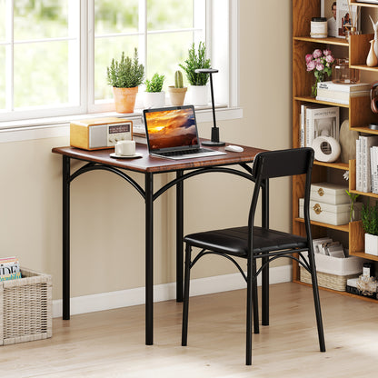 3-Piece Dining Table Set Square Kitchen Table and 2 Chairs for Dining Room, Rustic Brown Dining Room Sets at Gallery Canada