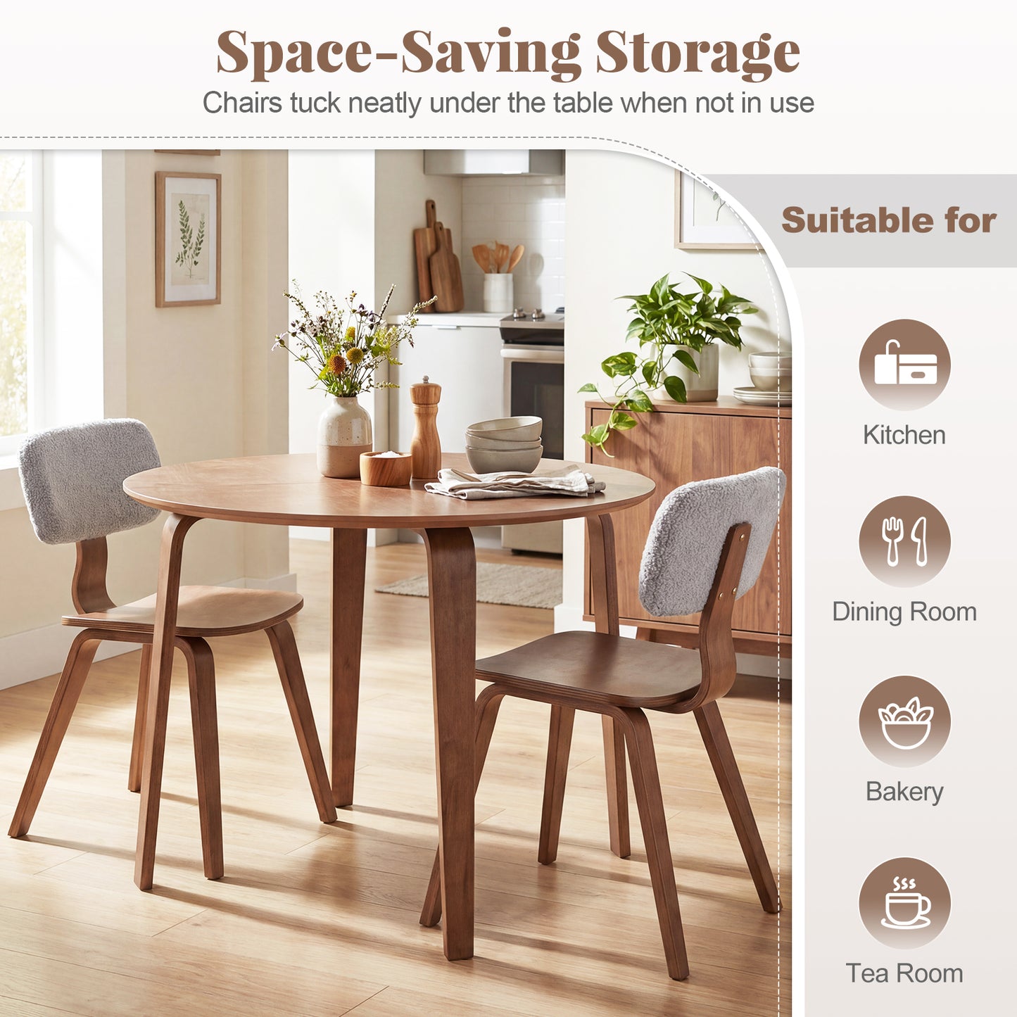 3 Piece Dining Table Set, 2 Padded Chairs, Rubber Wood Table, Gray Dining Room Sets at Gallery Canada