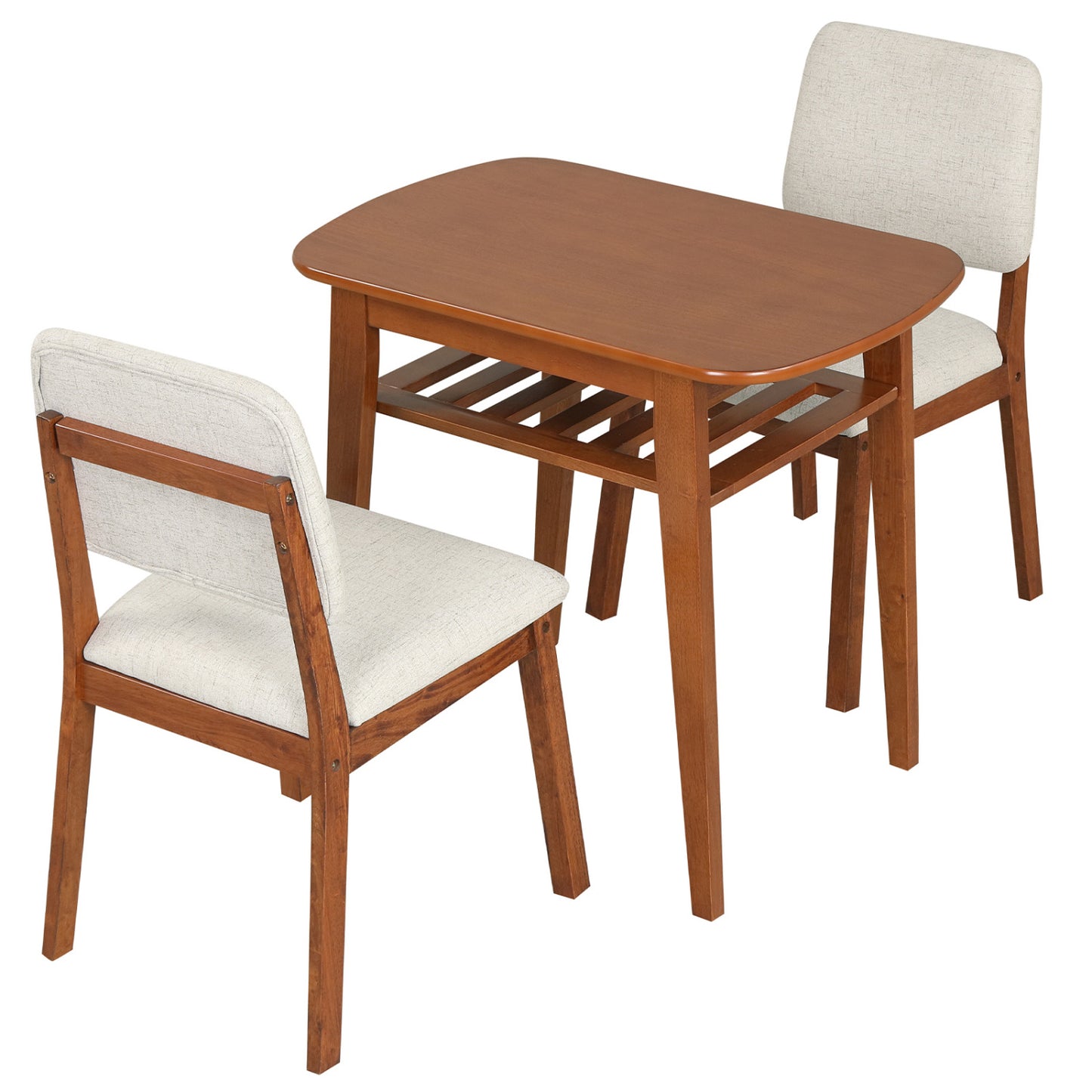 3-Piece Dining Table Set for 2 with Upholstered Chairs, Cherry Dining Room Sets at Gallery Canada