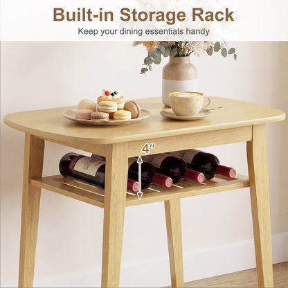 3-Piece Dining Table Set with Upholstered Chairs, Natural Dining Room Sets at Gallery Canada