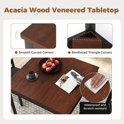 3-Piece Dining Table Set, Wooden Square Kitchen Table, Brown Dining Room Sets at Gallery Canada