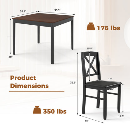 3-Piece Dining Table Set, Wooden Square Kitchen Table, Brown Dining Room Sets at Gallery Canada