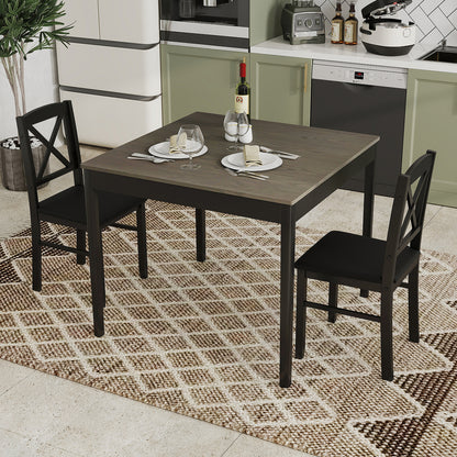 Wooden Square Dining Table Set For 2, Gray Dining Room Sets at Gallery Canada