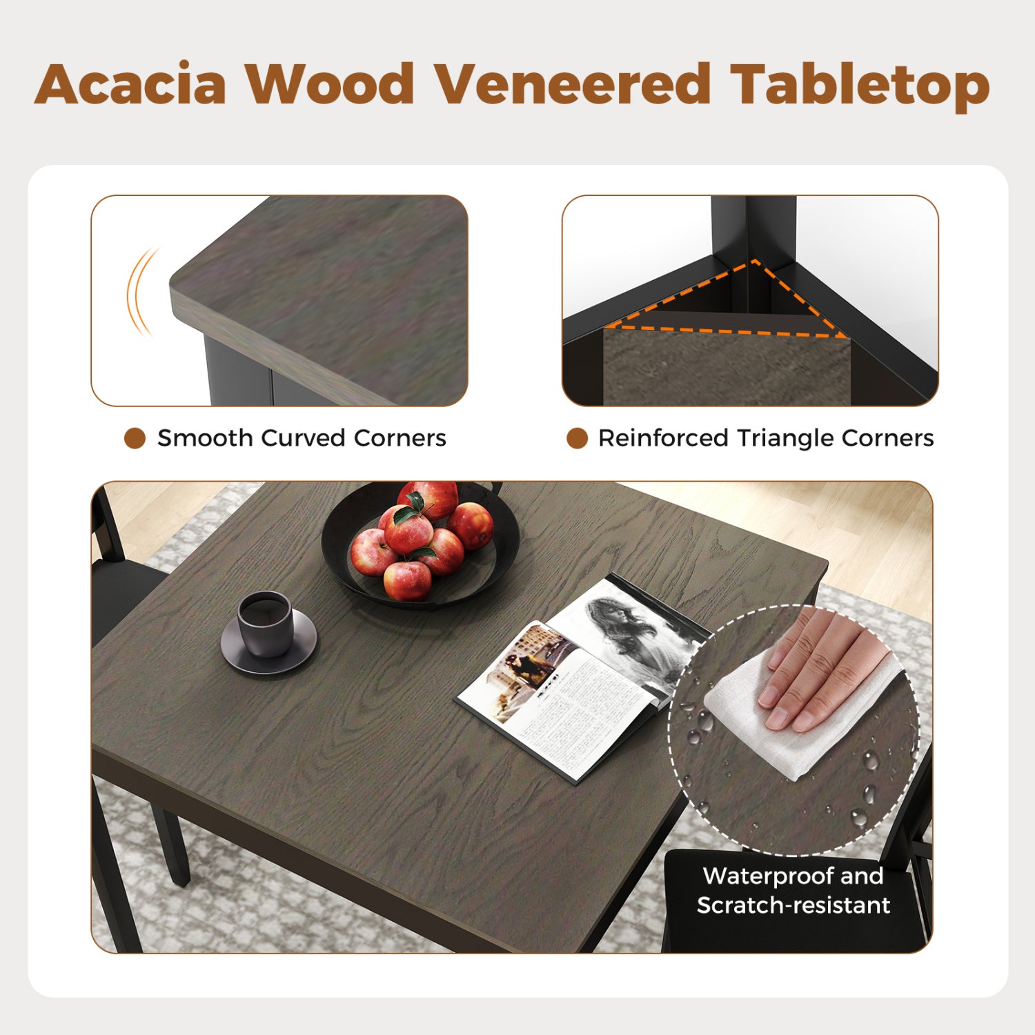 Wooden Square Dining Table Set For 2, Gray Dining Room Sets at Gallery Canada