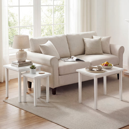 3-Piece Farmhouse Rectangle Side Table Set, White End & Side Tables at Gallery Canada