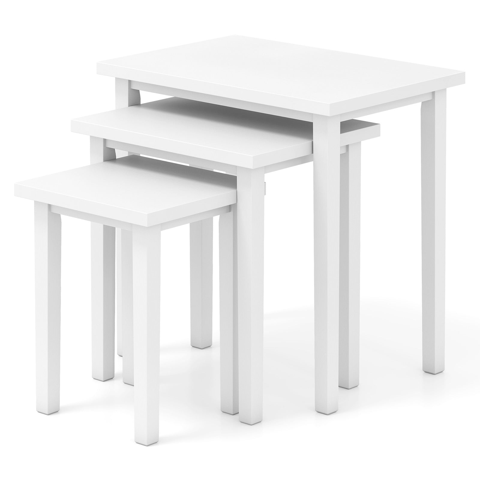 3-Piece Farmhouse Rectangle Side Table Set, White End & Side Tables at Gallery Canada