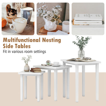 3-Piece Farmhouse Rectangle Side Table Set, White End & Side Tables at Gallery Canada