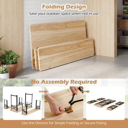 3-Piece Folding Picnic Table With Benches, Portable Camping Set, Black Patio Dining Sets at Gallery Canada