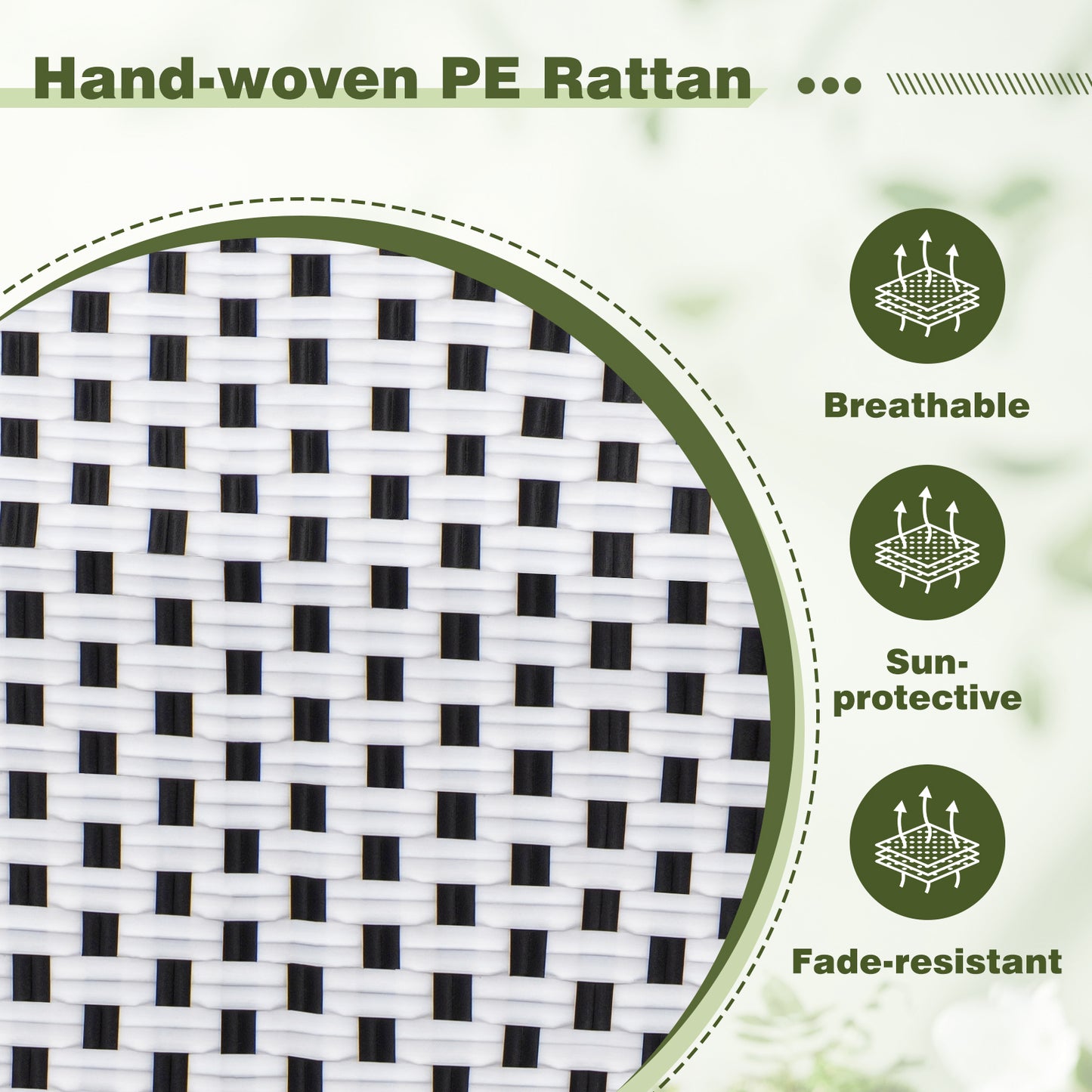 3 Piece French Bistro Table Chair Set with Outdoor Wicker Round Table and 2 Dining Chairs, White Patio Dining Sets at Gallery Canada