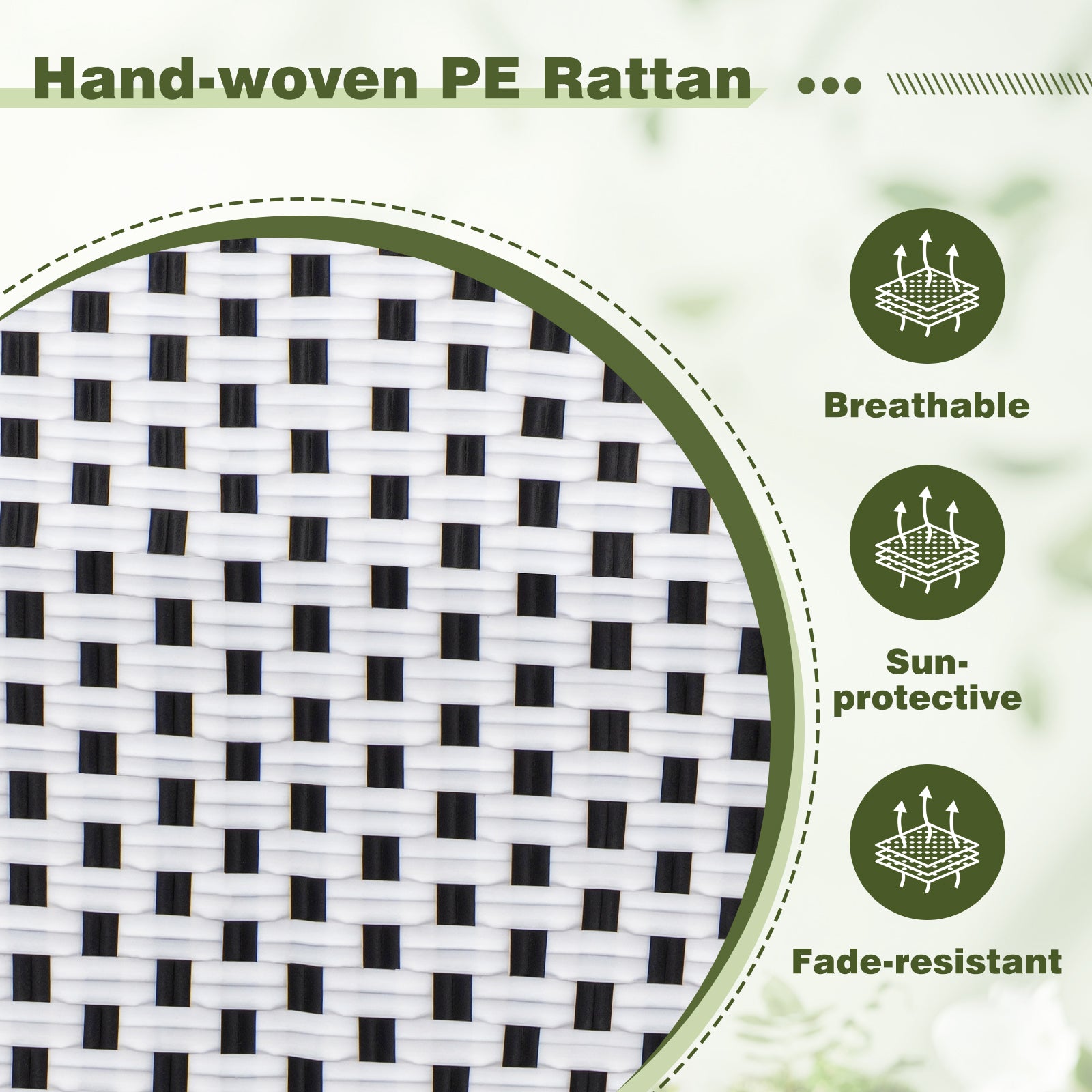 3 Piece French Bistro Table Chair Set with Outdoor Wicker Round Table and 2 Dining Chairs, White Patio Dining Sets at Gallery Canada