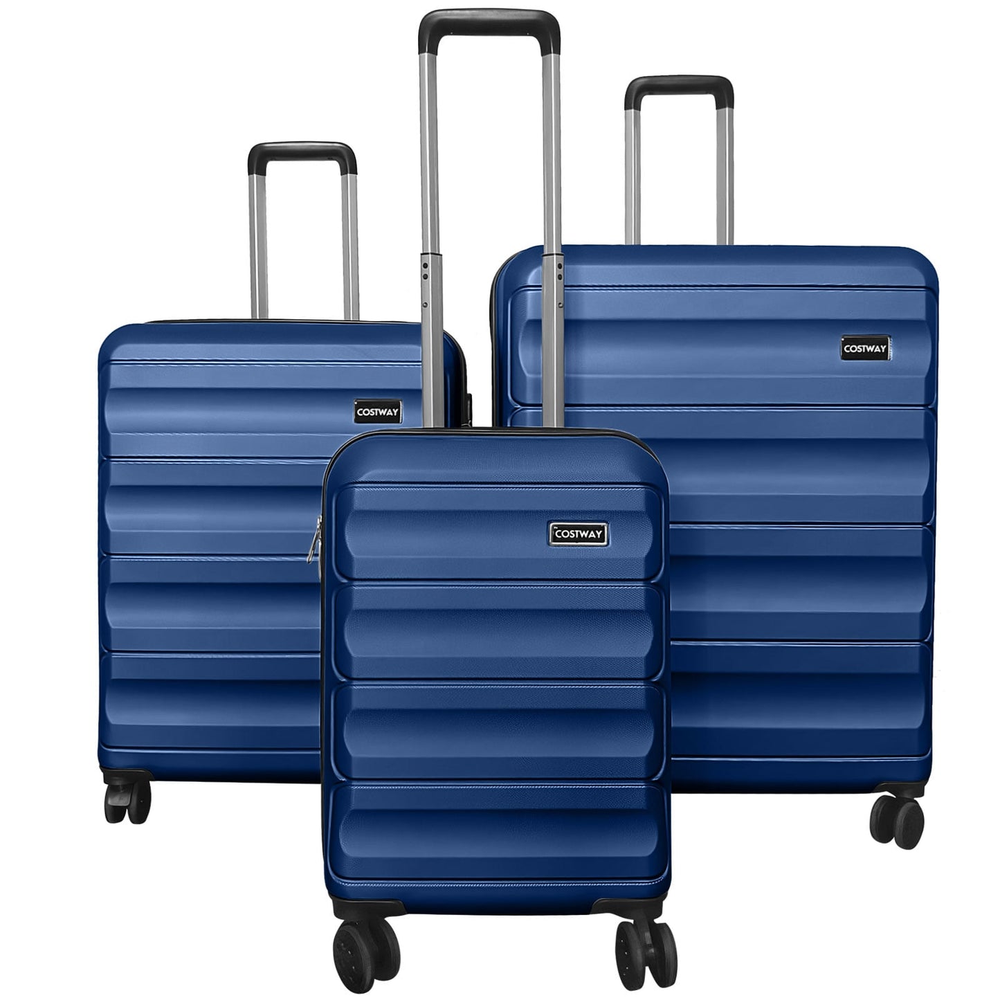 3-Piece Hardside Luggage Set 20/24/28 Inch Lightweight Hardside Suitcases, Navy