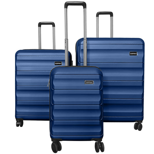 3-Piece Hardside Luggage Set 20/24/28 Inch Lightweight Hardside Suitcases, Navy