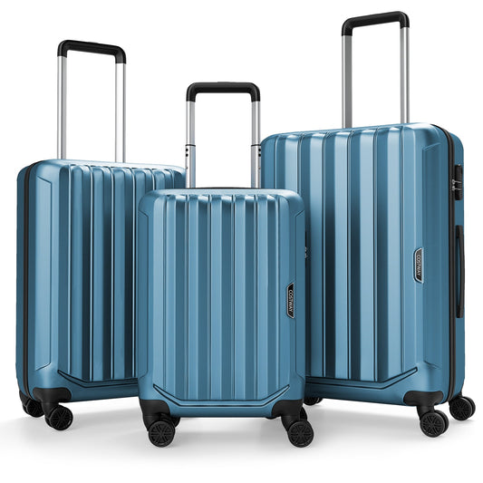 3-Piece Hardside Luggage Set (20/24/28 Inch) Lightweight with 3-Digital Lock, Blue Camping Blue at Gallery Canada