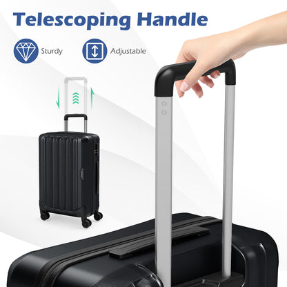 3-Piece Hardside Luggage Set (20/24/28 Inch) Lightweight with 3-Digital Lock, Black Camping at Gallery Canada