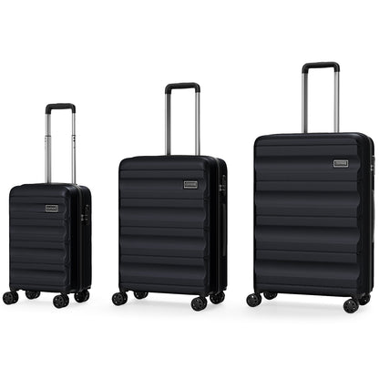 3-Piece Hardside Luggage Set 20/24/28 Inch Lightweight Hardside Suitcases, Black Camping at Gallery Canada
