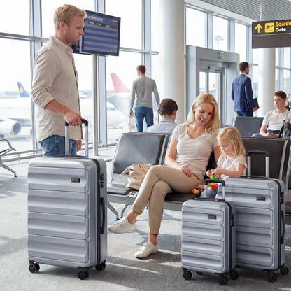 3-Piece Hardside Luggage Set 20/24/28 Inch Lightweight Hardside Suitcases, Gray Camping at Gallery Canada