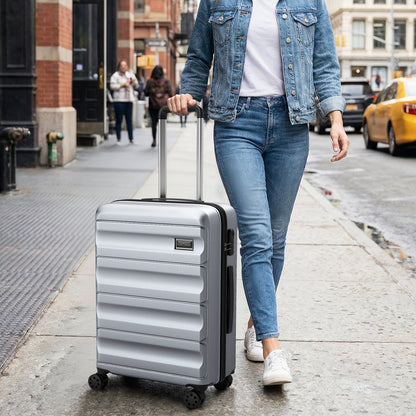3-Piece Hardside Luggage Set 20/24/28 Inch Lightweight Hardside Suitcases, Gray Camping at Gallery Canada