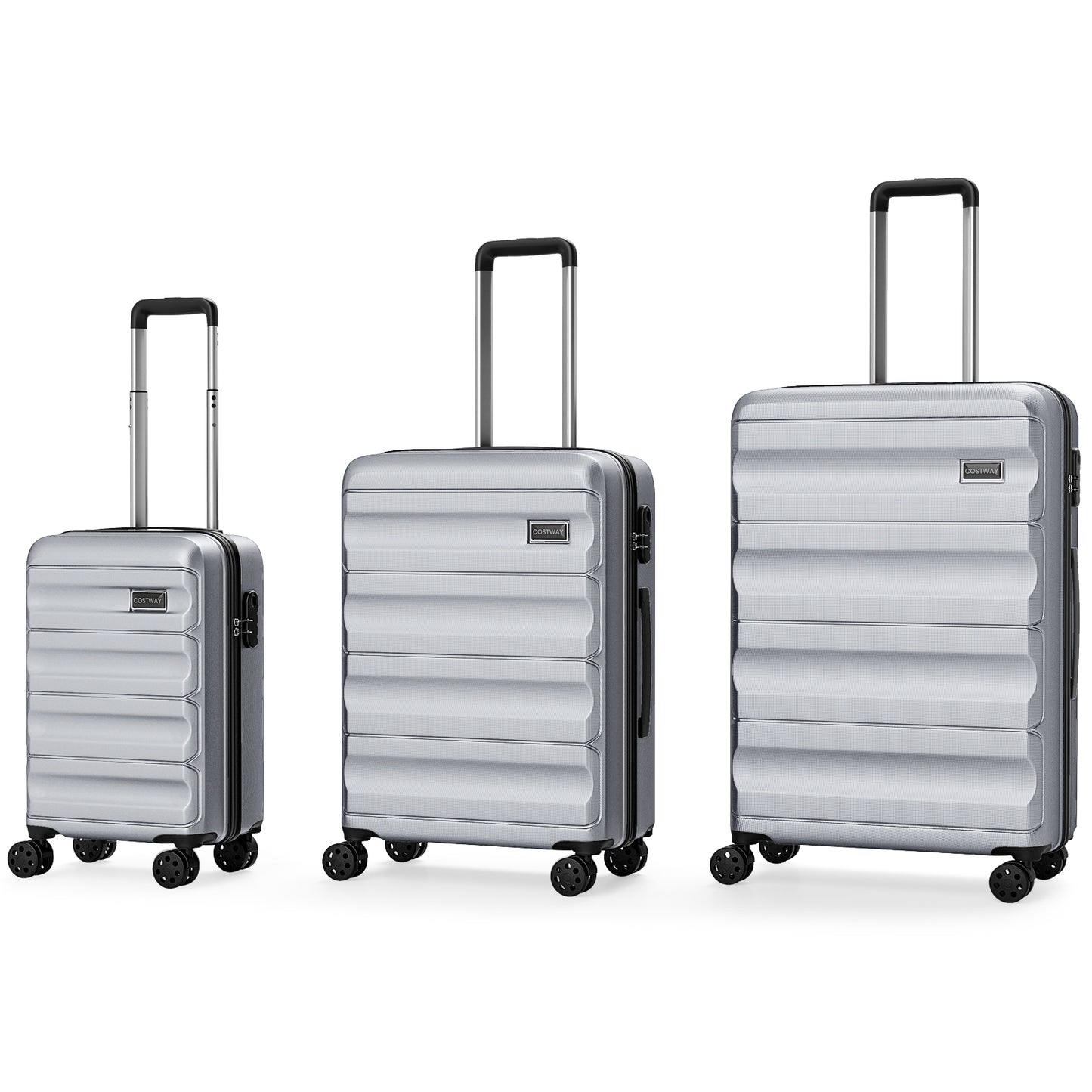 3-Piece Hardside Luggage Set 20/24/28 Inch Lightweight Hardside Suitcases, Gray Camping at Gallery Canada