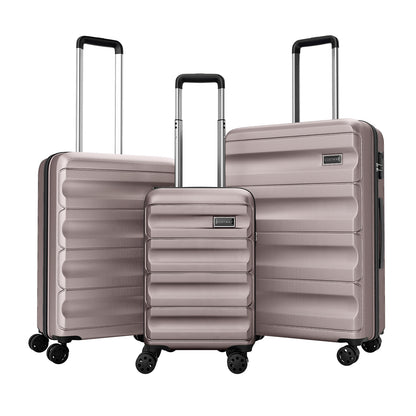 3-Piece Hardside Luggage Set 20/24/28 Inch Lightweight Hardside Suitcases, Pink Camping Pink at Gallery Canada