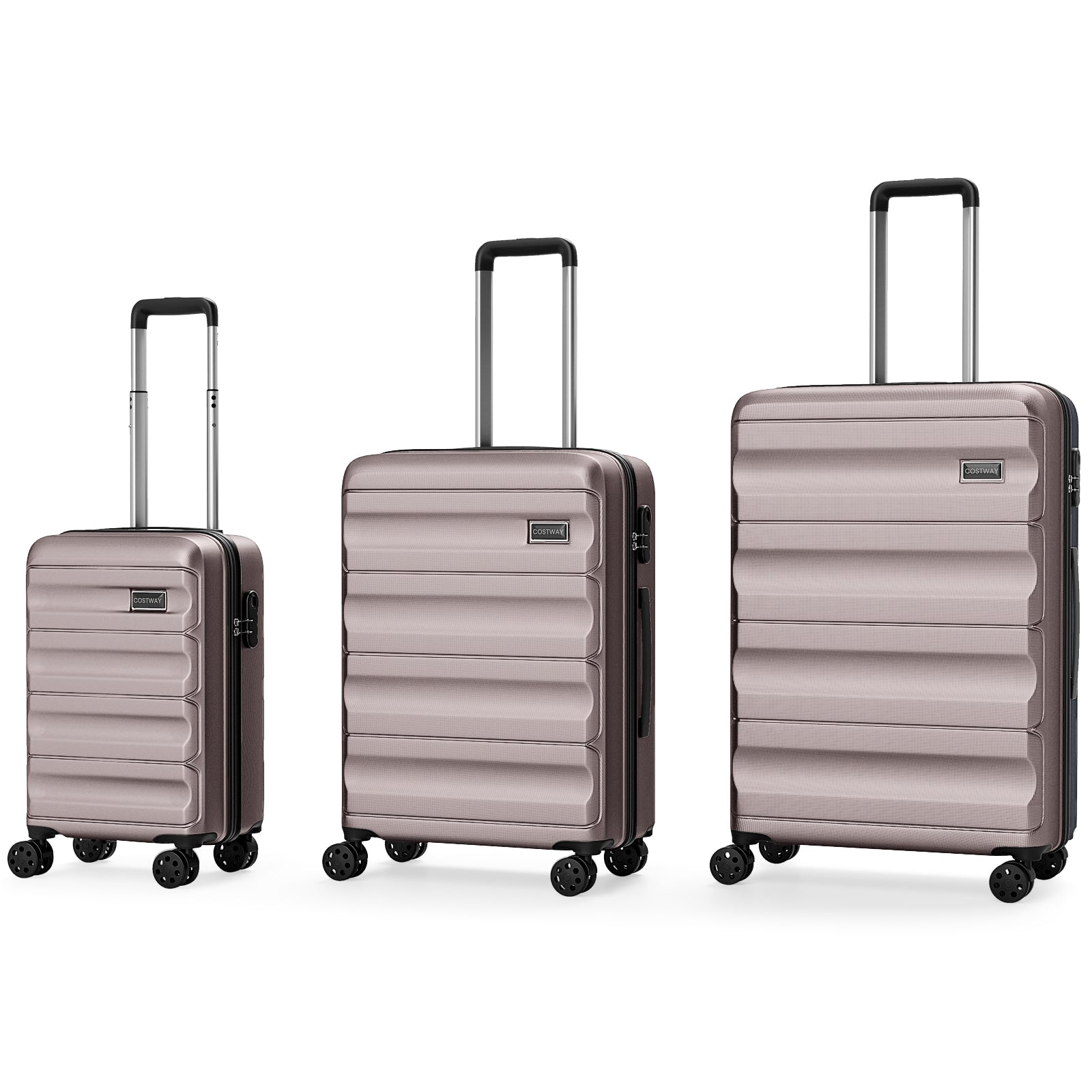 3-Piece Hardside Luggage Set 20/24/28 Inch Lightweight Hardside Suitcases, Pink Camping at Gallery Canada