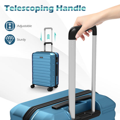 3-Piece Hardside Luggage Set Lightweight Hardside Suitcases with 8-Spinner Wheels, Blue Camping at Gallery Canada