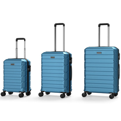 3-Piece Hardside Luggage Set Lightweight Hardside Suitcases with 8-Spinner Wheels, Blue Camping at Gallery Canada