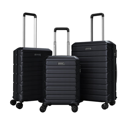 3-Piece Hardside Luggage Set Lightweight Hardside Suitcases with 8-Spinner Wheels, Black Camping Black at Gallery Canada