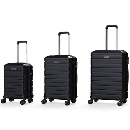 3-Piece Hardside Luggage Set Lightweight Hardside Suitcases with 8-Spinner Wheels, Black Camping at Gallery Canada