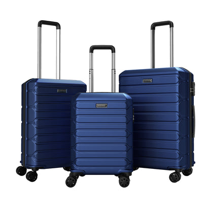 3-Piece Hardside Luggage Set Lightweight Hardside Suitcases with 8-Spinner Wheels, Navy Camping at Gallery Canada