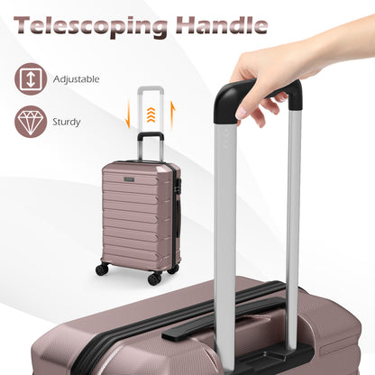 3-Piece Hardside Luggage Set Lightweight Hardside Suitcases with 8-Spinner Wheels, Pink Camping at Gallery Canada