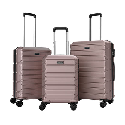 3-Piece Hardside Luggage Set Lightweight Hardside Suitcases with 8-Spinner Wheels, Pink Camping Pink at Gallery Canada
