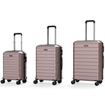 3-Piece Hardside Luggage Set Lightweight Hardside Suitcases with 8-Spinner Wheels, Pink Camping at Gallery Canada