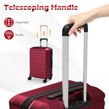 3-Piece Hardside Luggage Set Lightweight Hardside Suitcases with 8-Spinner Wheels, Red Camping at Gallery Canada