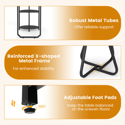 3-Piece Industrial Dining Table Set for Small Space, Black Dining Room Sets at Gallery Canada