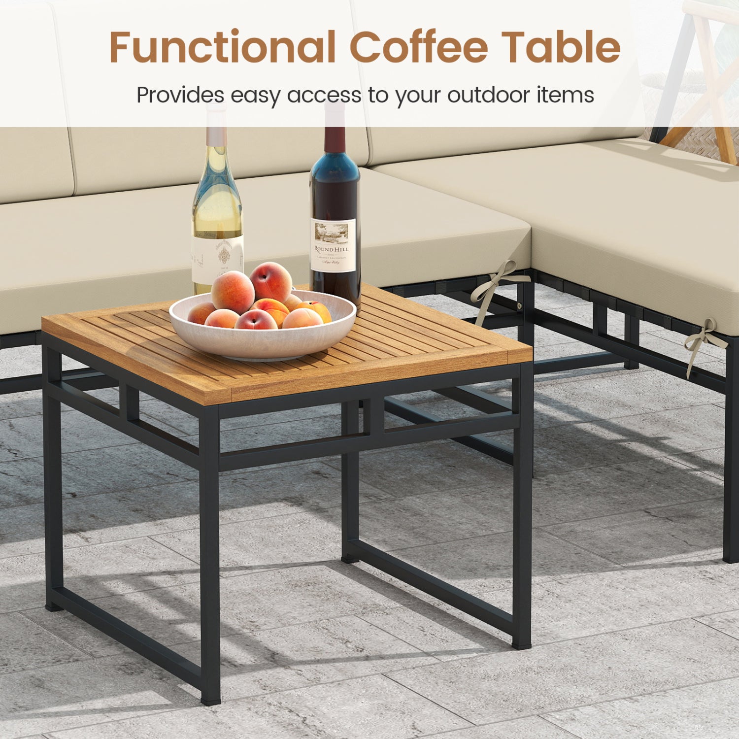 3-Piece L-Shaped Patio Furniture Set, Beige Patio Conversation Sets at Gallery Canada
