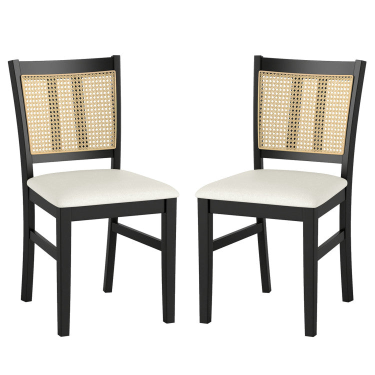 3-Piece Mid-Century Dining Set with 36” Round Pedestal Table and 2 Farmhouse Rattan Dining Chairs Dining Room Sets at Gallery Canada