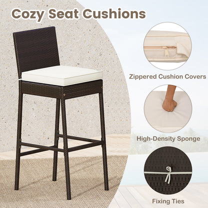 3 Piece Outdoor Bar Set Patio Heavy-Duty Metal Barstool and Table Set, White Patio Bar Furniture at Gallery Canada