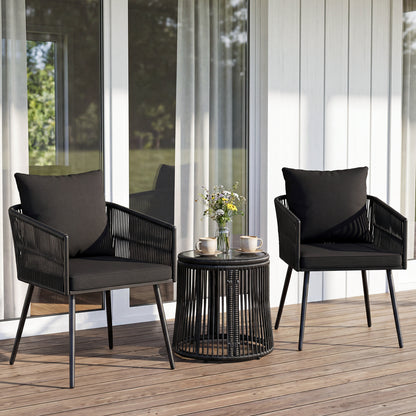 3-Piece Outdoor Furniture Set With Cushions, Porch Garden Patio Conversation Sets at Gallery Canada