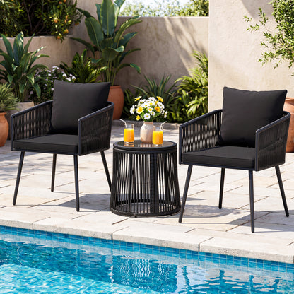 3-Piece Outdoor Furniture Set With Cushions, Porch Garden Patio Conversation Sets at Gallery Canada