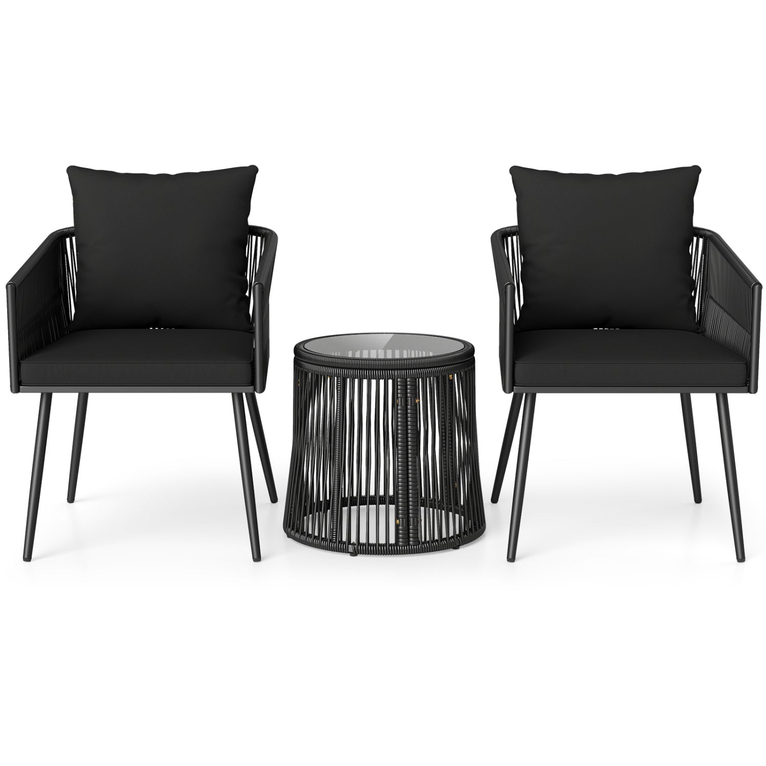 3-Piece Outdoor Furniture Set With Cushions, Porch Garden Patio Conversation Sets at Gallery Canada