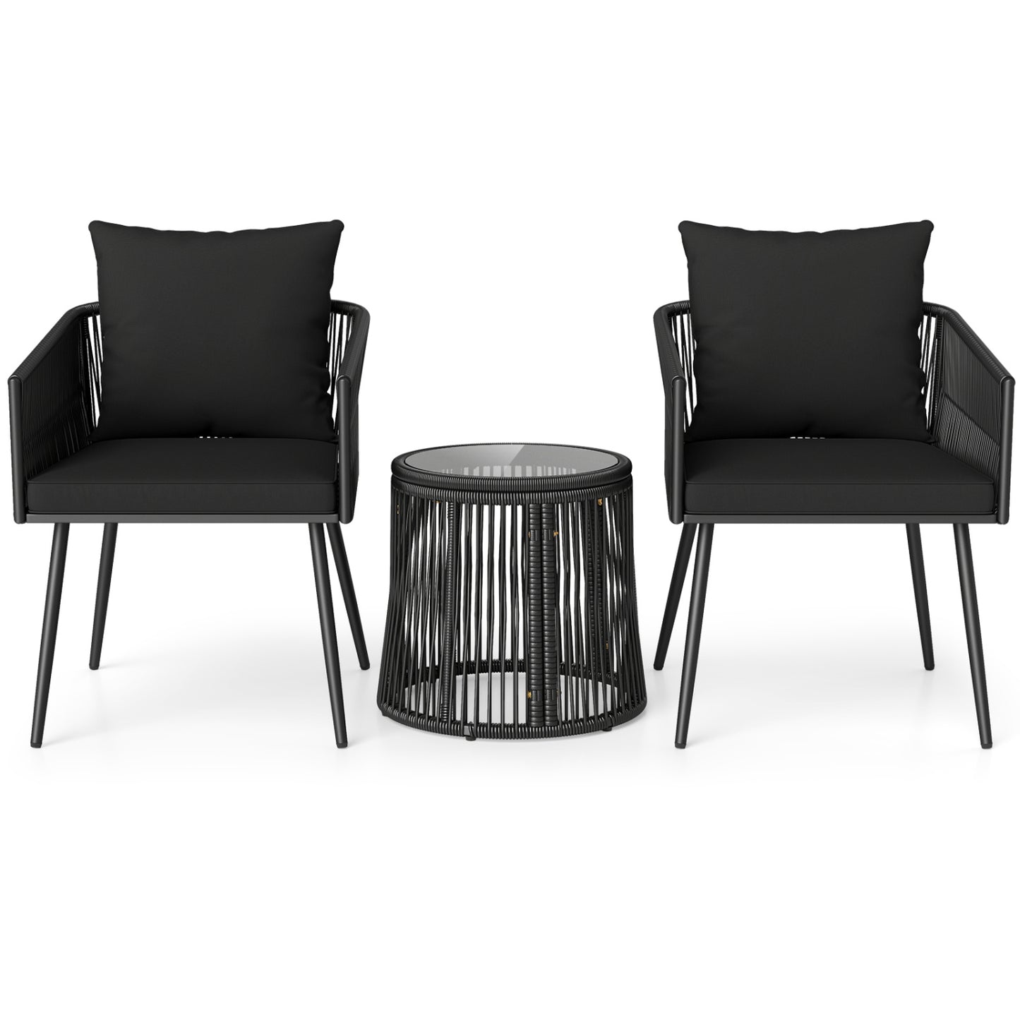 3-Piece Outdoor Furniture Set With Cushions, Porch Garden Patio Conversation Sets at Gallery Canada