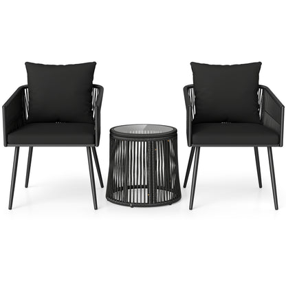 3-Piece Outdoor Furniture Set With Cushions, Porch Garden Patio Conversation Sets at Gallery Canada
