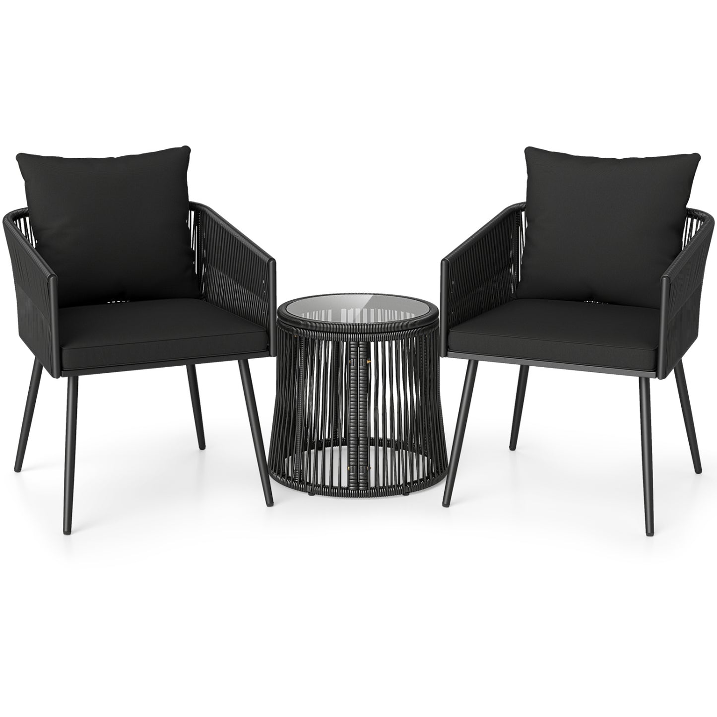 3-Piece Outdoor Furniture Set With Cushions, Porch Garden Patio Conversation Sets at Gallery Canada